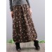 Women Elegant Floral Print A-line Long Skirts