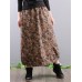 Women Elegant Floral Print A-line Long Skirts