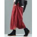 Women Vintage Corduroy Elastic Waist Baggy Winter Skirts