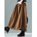 Women Vintage Corduroy Elastic Waist Baggy Winter Skirts