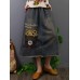 Casual Cartoon Print Elastic Waist Denim Skirts with Pockets