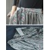 Vintage Women Pleated Pleuche Embroidery Elastic Waist Skirts