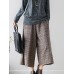 Vintage Plaid Elastic Waist Wide Leg Pockets Pants for Women