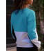 Women Casual Patchwork Crew Neck Long Sleeve Sweatshirt